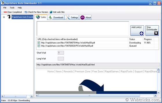 Rapidshare Auto Downloader 3.1