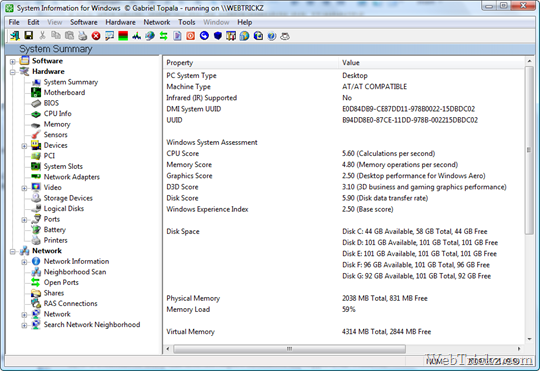 Get detailed System Information for Windows with Portable Freeware 'SIW' [Featured]