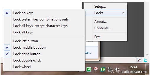  Lock specific keyboard and mouse functions