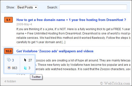 see top posts without widget too