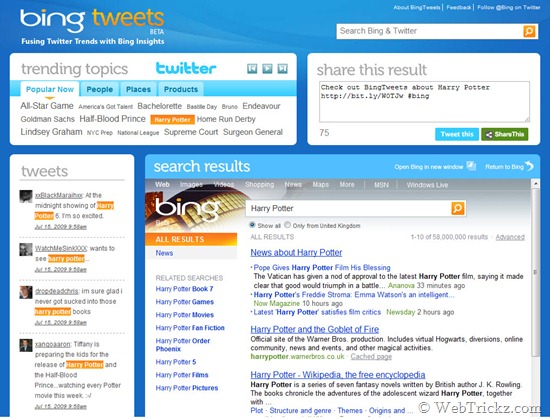 BingTweets - Search Twitter with bing