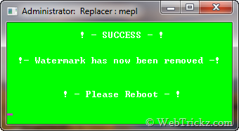Success window