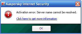 error dialog box