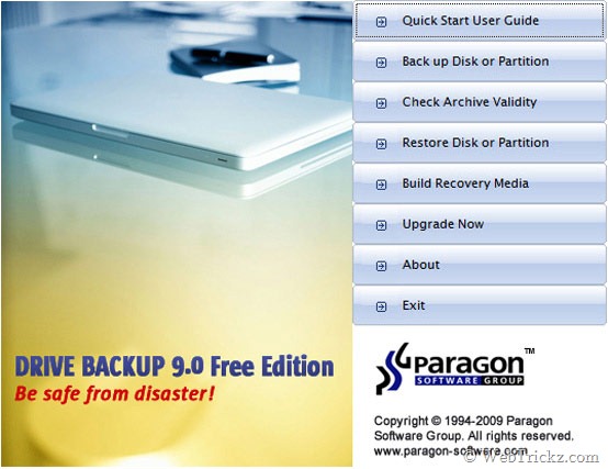 Paragon Drive Backup Free Edition