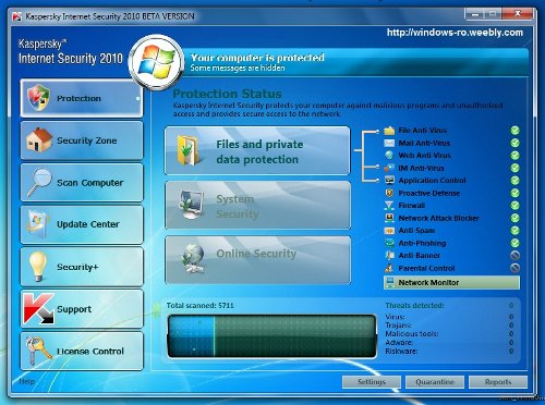 Windows 7 skin for Kaspersky 2010