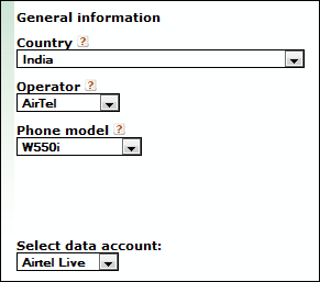 Chose your WAP settings Chose your WAP settings