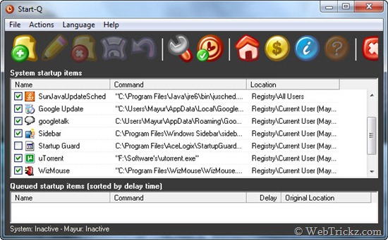 Start-Q - Manage startup programs Start-Q - Manage startup programs