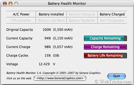 Battery Health Monitor is a