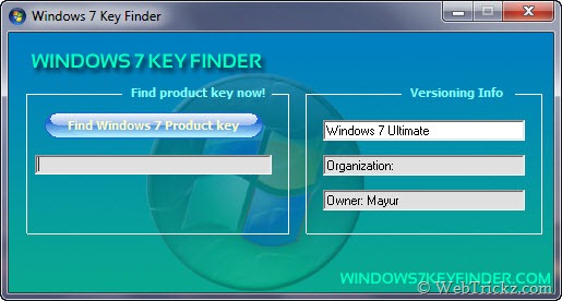Windows 7 Key Finder 