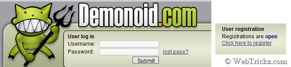 Free Demonoid registration