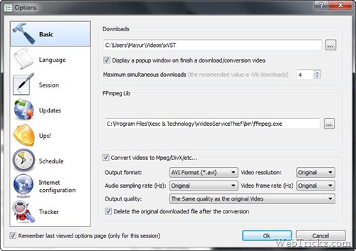 xVideoServiceThief Options xVideoServiceThief Options