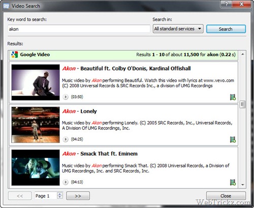 Search and download/play videos Search and download/play videos