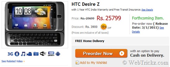 Htc+desire+z+price+in+india+2011