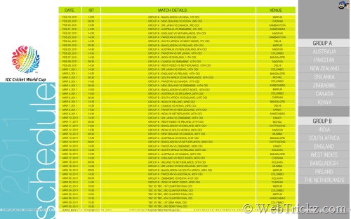 2011 world cup match schedule. icc-world-cup-2011- match