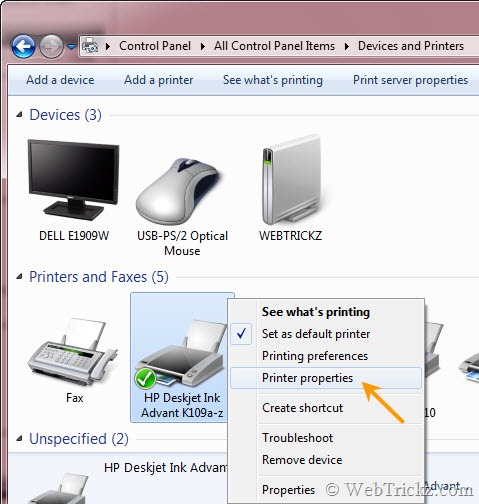 Ray tilbede Predictor TechSpace :: Knowledgebase / How to printing a Test Page in Windows 7.