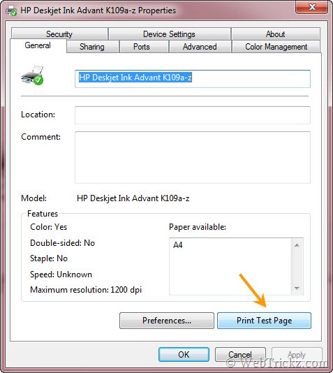 Ray tilbede Predictor TechSpace :: Knowledgebase / How to printing a Test Page in Windows 7.