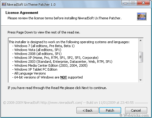 UxTheme Patcher for Windows XP/2003/MCE/Vista/7