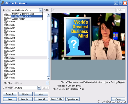 SWF Cache Viewer 