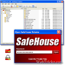 Safe House Explorer - password protect hard drive or USB Flash drives