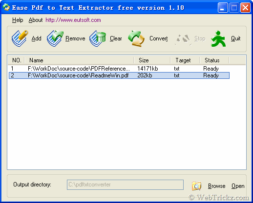 extract text from pdf files