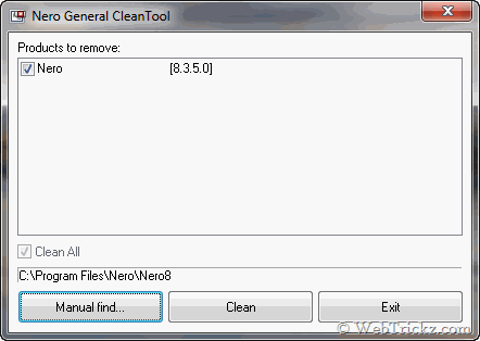 Nero General CleanTool - Remove Nero completely