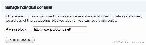 block a particular site