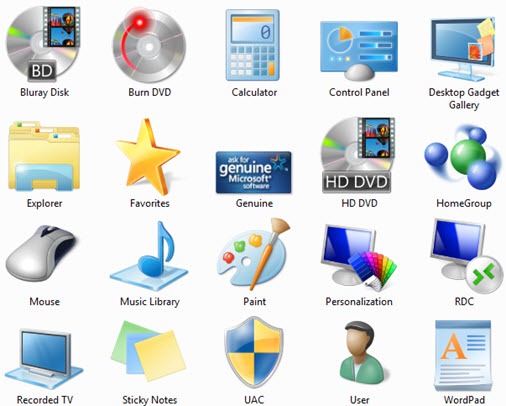 Download Windows 7 RTM official Icons Pack