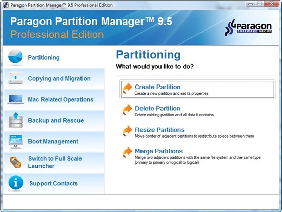 Paragon Partition Manager 9.5 Professional 