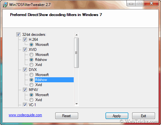 .avi codec windows 7