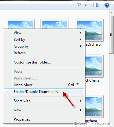 New Enable/Disable Thumbnails option