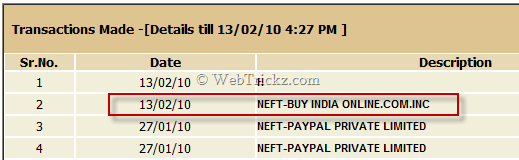 Money received via Xoom in bank