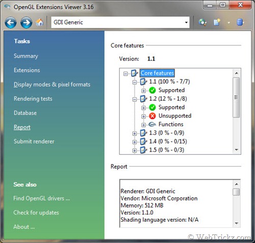 for windows download OpenGL Extension Viewer 6.4.1.1