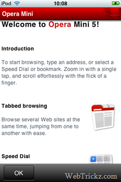 opera mini first look
