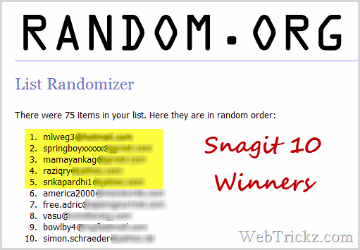 5 Snagit Winners