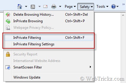 what is inprivate filtering