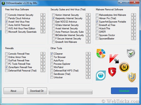 SSDownloader - Download security softwares in a click