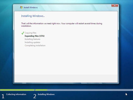 how long to install windows 7