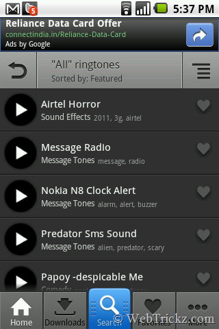 zedge ringtones app for android