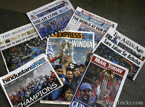 Next day newspapers in India