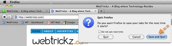 firefox save and quit