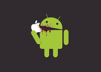 android eating apple wallpaper