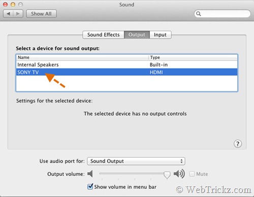 choose sound output on mac