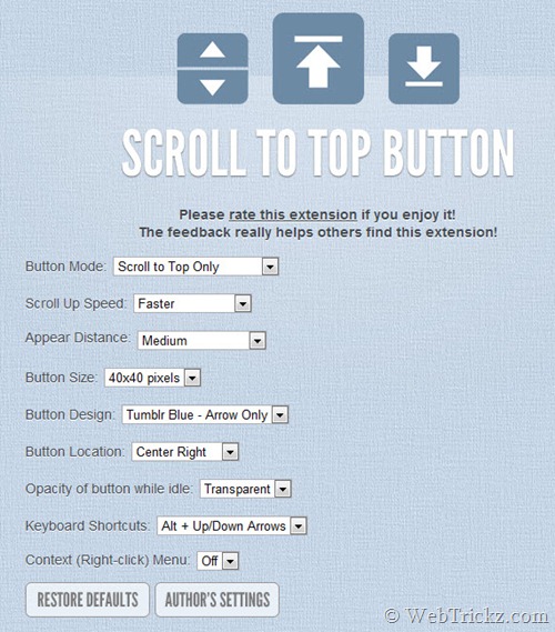 Scroll To Top Button_options