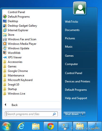 where is accessories on windows 8