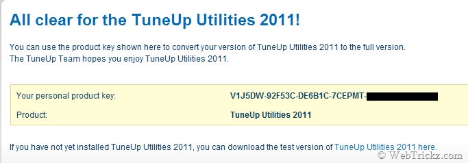 tuneup utilities product key