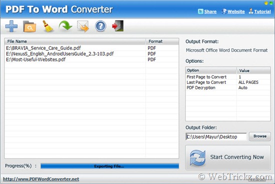 convert PDF to Word (.Doc)