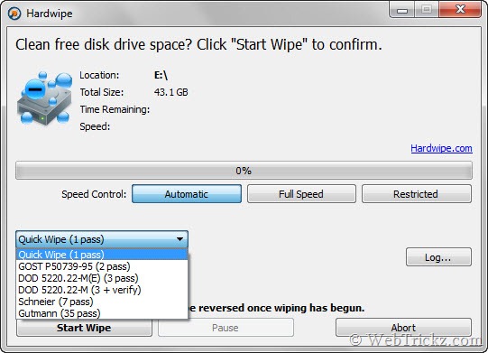 hardwipe_clean free drive space
