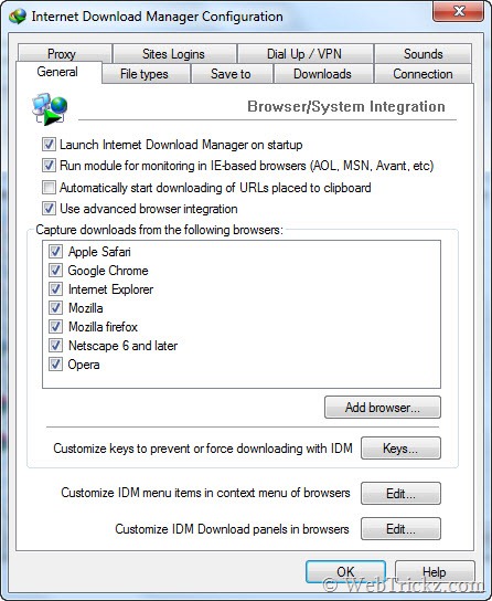 Internet Download Manager configuration