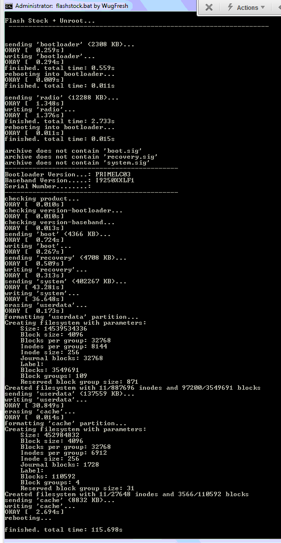 fastboot flash recovery mismatched partition size