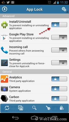 app lock file location